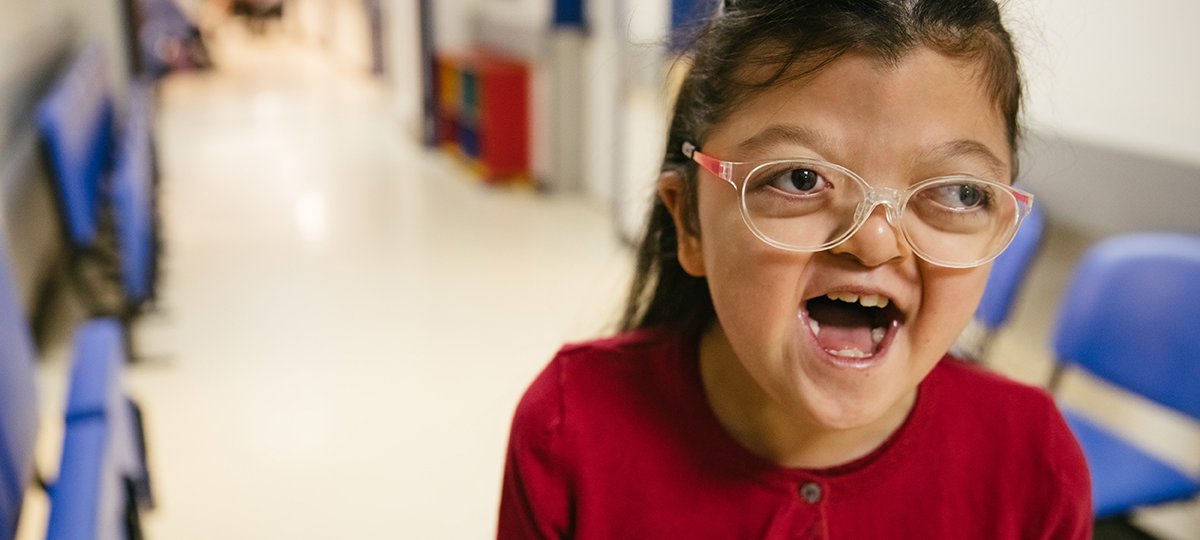 A little girl on a hospital ward