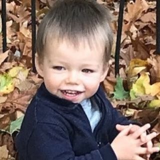 Frank playing in the leaves