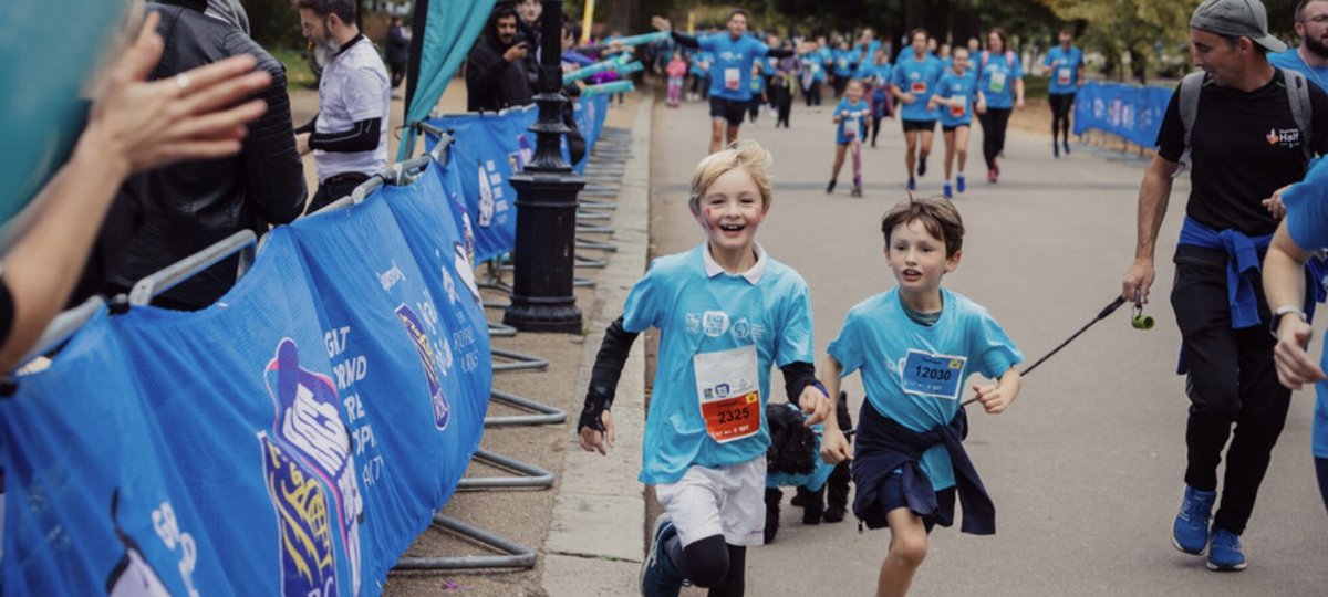 Children running alongside each other at Race for the Kids