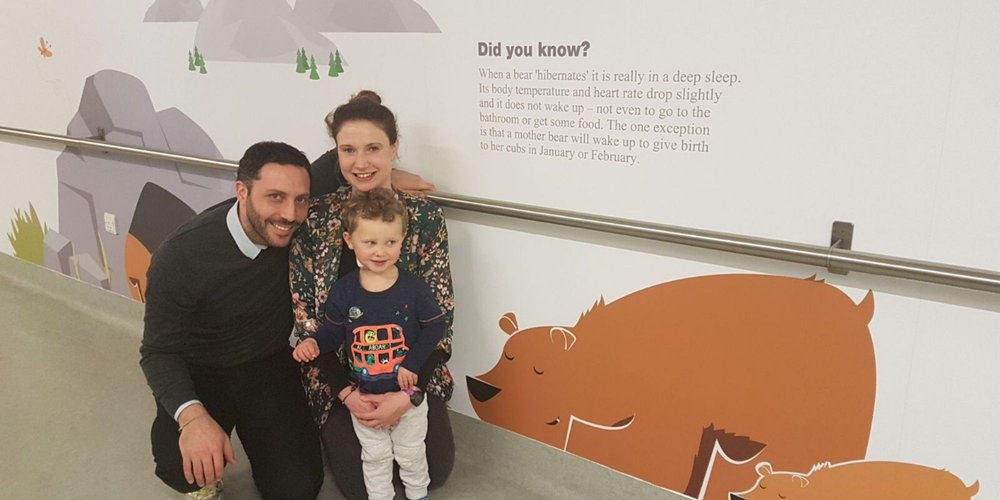 George and his parents on Bear Ward
