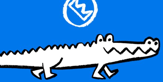 illustration of a crocodile smiling