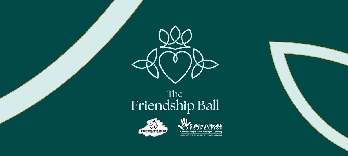 The Friendship Ball banner with GOSH Charity's logo and the Children's Health Foundation logo on it