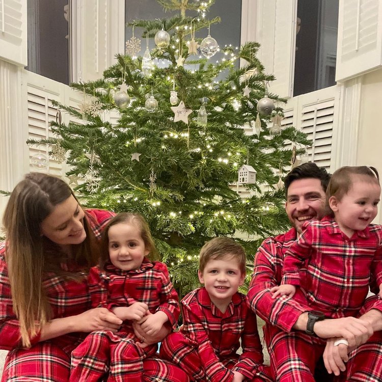 Emmie and her family at home for Christmas.