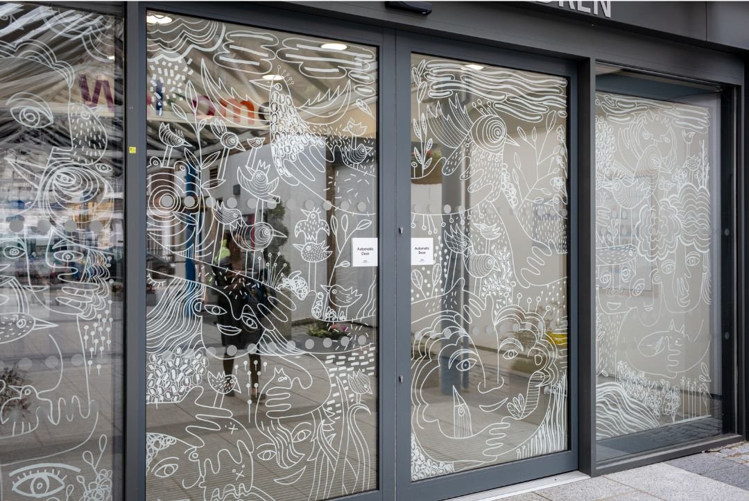 illustrations on GOSH entrance sliding doors