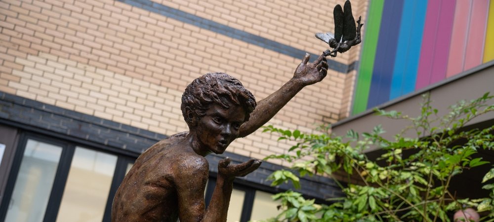 Peter Pan and Tinkerbell sculpture
