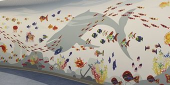 GOSH new reception - fish wall design