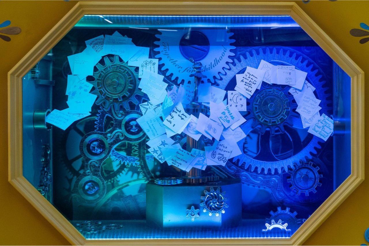 Specially designed illuminated windows showcase the hopes and dreams if children at GOSH.
