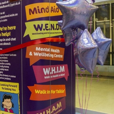 Booth with peanuts character Lucy on the front, pictured at GOSH