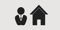 A vector image of a person in uniform outside a house