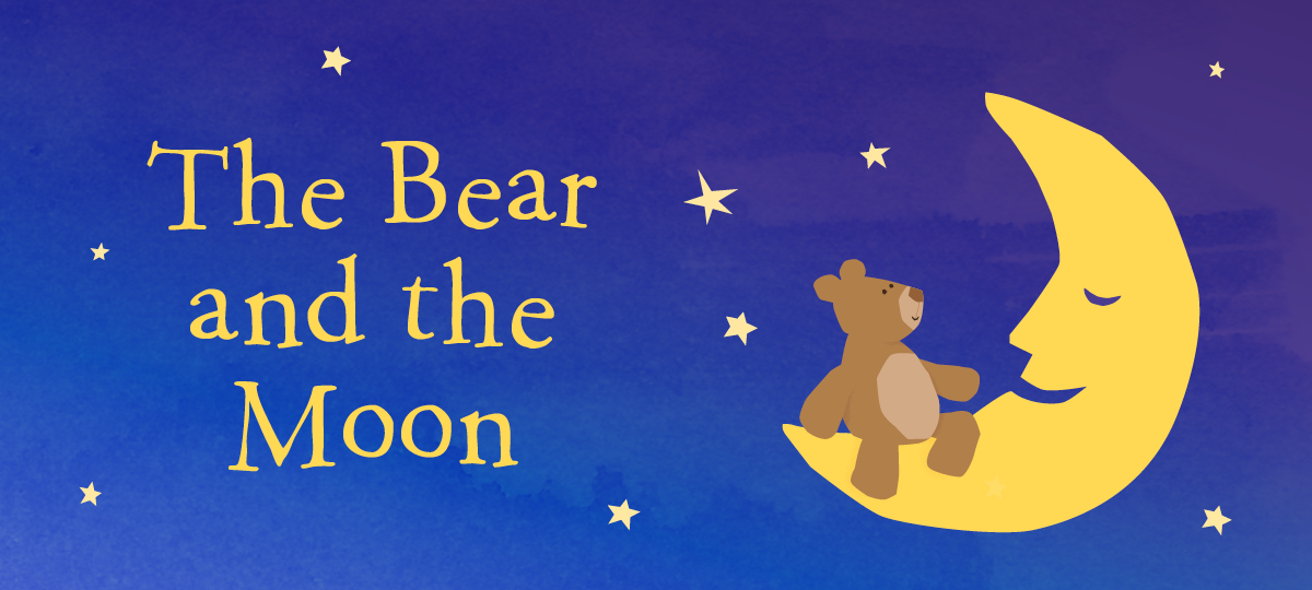 illustration of a bear alongside a moon