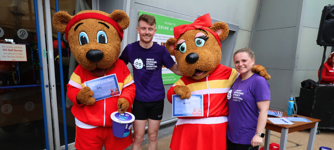 Butlin's employees with mascots